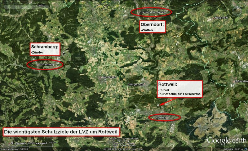 Übersicht der wichtigsten Schutzziele der LVZ-West um Rottweil